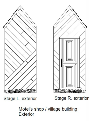 Motel's shop / village building exterior